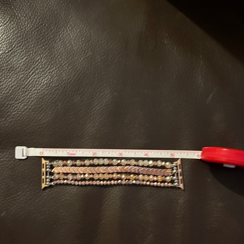 Pink and Silver Beaded Bracelet for iWatch